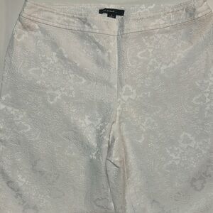 Think Tank Elegant White Jacquard Pants size 6